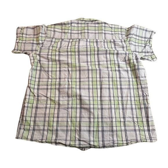 Great Northwest Shirt Mens 2XLT Plaid Short Sleeve Green Plaid Preppy Golf Shirt - Picture 2 of 9